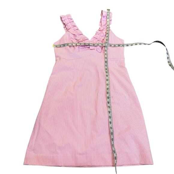Lilly Pulitzer Phoebe Pink Stripe Ruffle Dress Size 10  TOO SHORT for me. - Picture 9 of 12